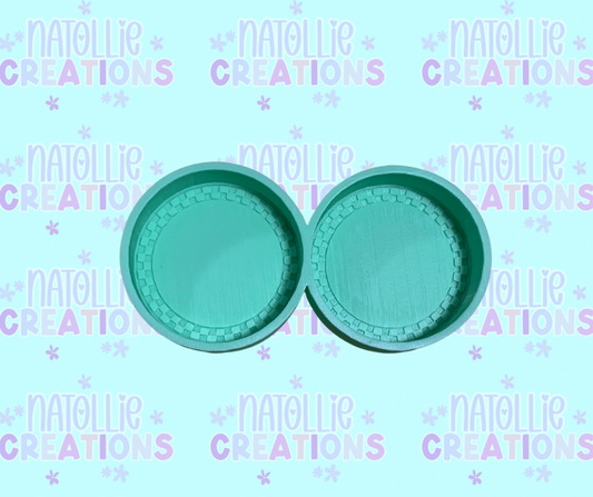 Checkered Border Round Vent Clip Freshie Silicone Mold