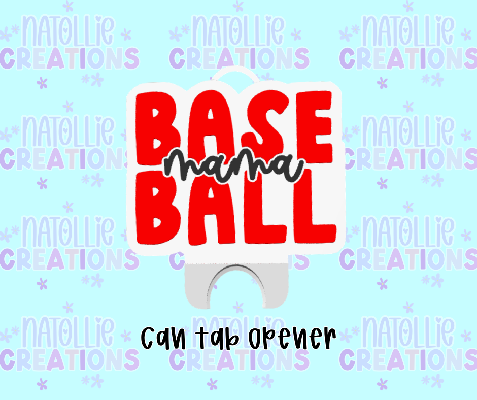 Baseball Mama Can Tab Opener Keychain