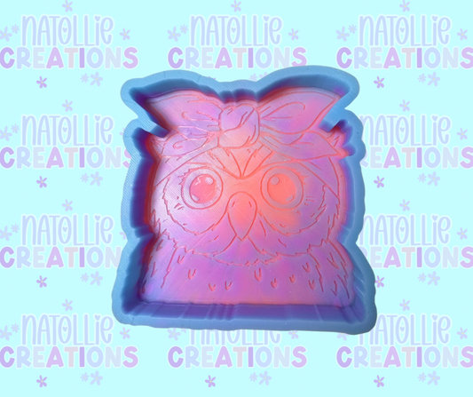 Owl With Bow Freshie Silicone Mold