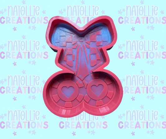 Heart Poker Chip Cherry Freshie Silicone Mold