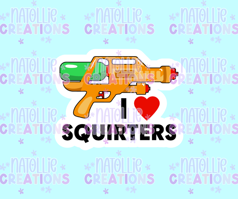 I Love Squirters Die Cut Sticker
