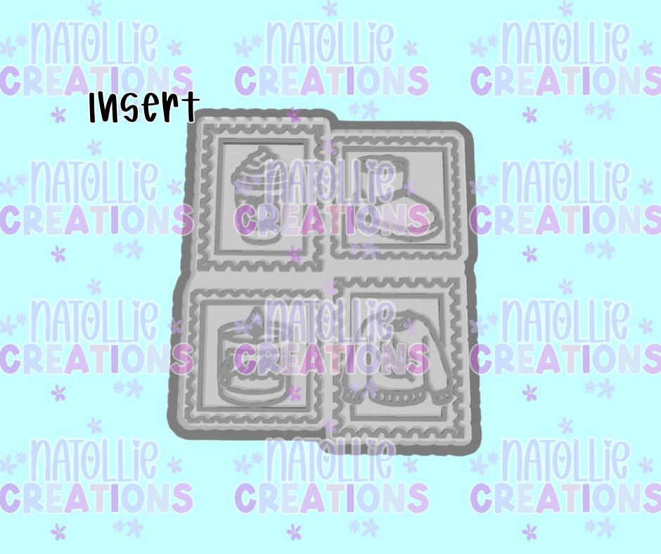 Fall Girly Collage Stamp Insert Freshie Silicone Mold