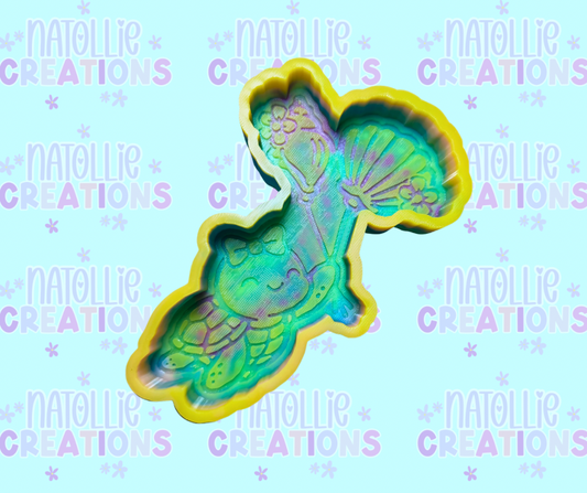 Turtle W/ Seashell Balloons Freshie Silicone Mold