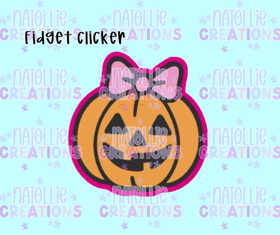 Pumpkin W Bow Clicker Fidget