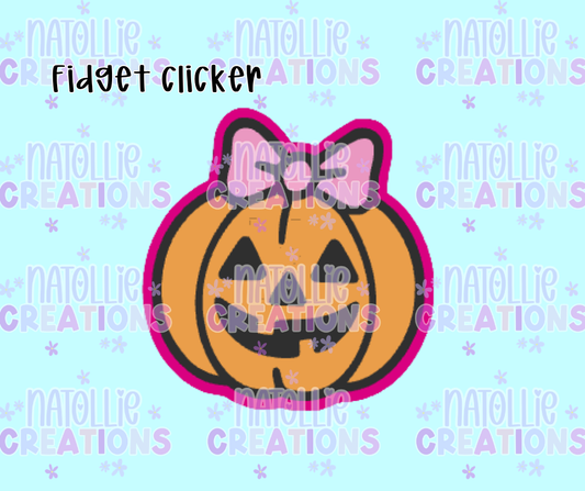Pumpkin W Bow Clicker Fidget