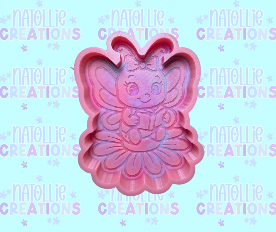 Butterfly Reading On Flower Freshie Silicone Mold