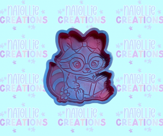 Reading Raccoon Freshie Silicone Mold