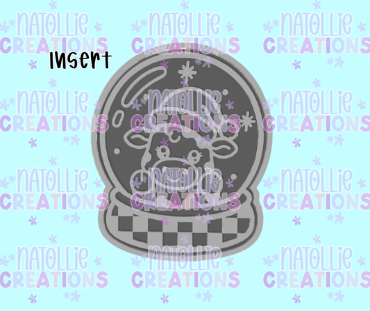 Cow Checkered Snowglobe Insert Freshie Silicone Mold