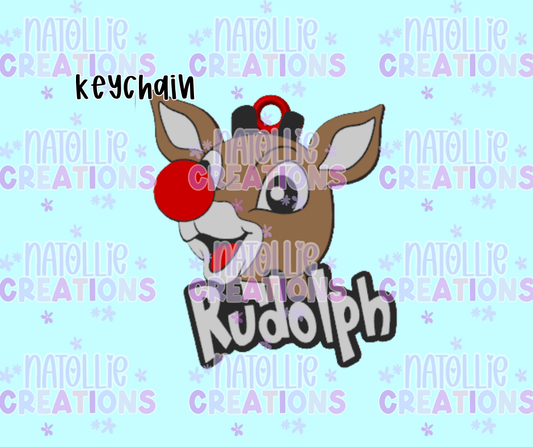 Red Nose Reindeer Keychain