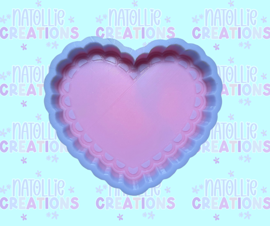 Laced Edge Heart Freshie Silicone Mold