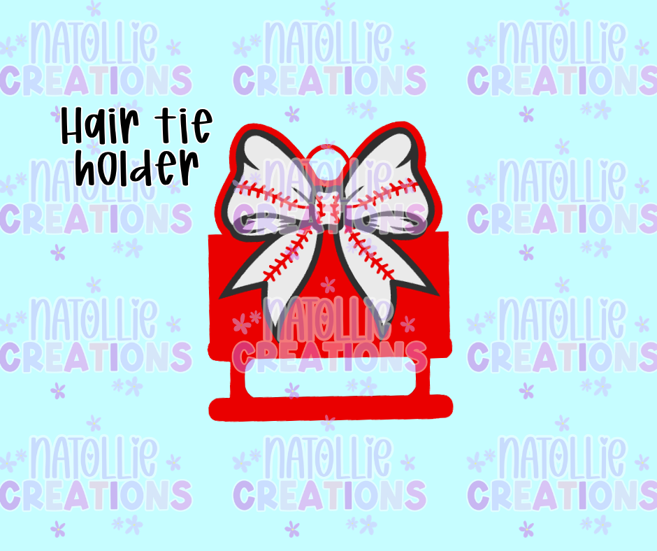 Baseball Bow Hair Tie Holder