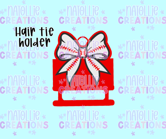 Baseball Bow Hair Tie Holder
