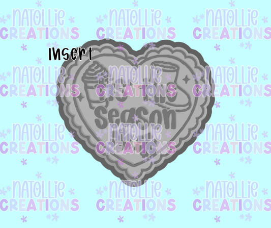 Winter Tis The Season Scallop Heart Insert Freshie Silicone Mold