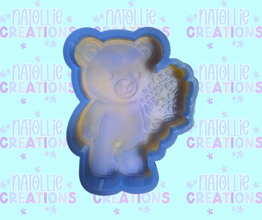 Bear W/ Flower Bouquet Freshie Silicone Mold