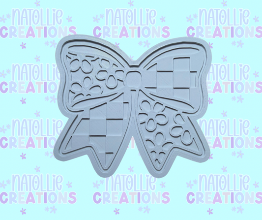 Flower / Checkered Bow Insert Freshie Silicone Mold