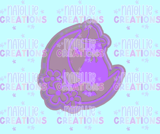 Floral Moon Cat Freshie Silicone Mold