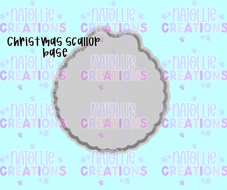 Christmas Circle Scallop Blank Freshie Silicone Mold