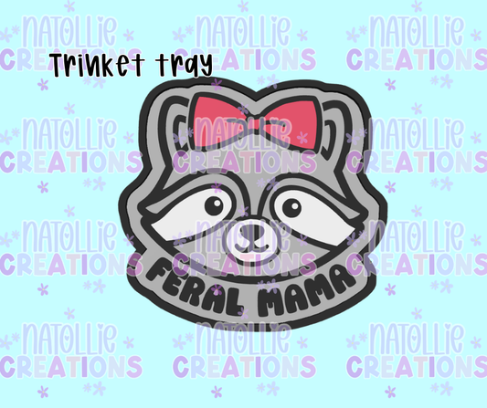 Feral Mama Raccoon Trinket Tray