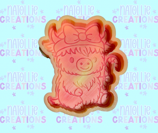 Candy Cane Highland Freshie Silicone Mold