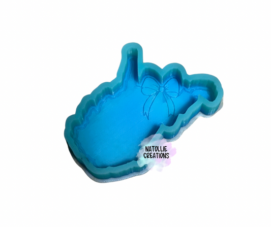 West Virginia W/ Bow Freshie Silicone Mold