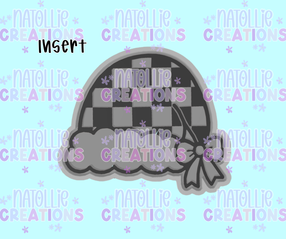 Checkered Santa Hat Insert Freshie Silicone Mold
