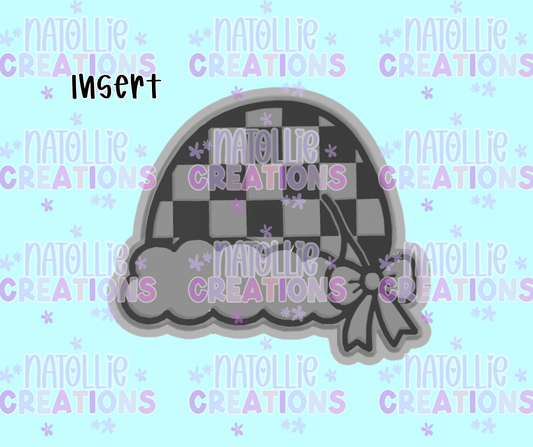 Checkered Santa Hat Insert Freshie Silicone Mold