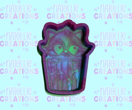 Christmas Trash Can Raccoon Freshie Silicone Mold