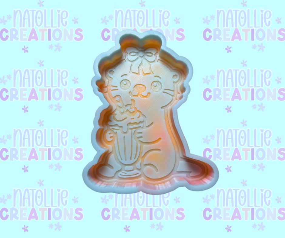 Otter W/ Milkshake Freshie Silicone Mold