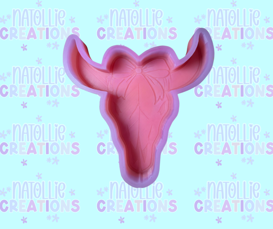 Cow Skull W/ Bow Freshie Silicone Mold