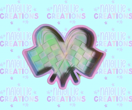 Checkered Flag Heart Freshie Silicone Mold