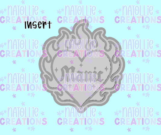 Manic Heart On Fire Insert Freshie Silicone Mold