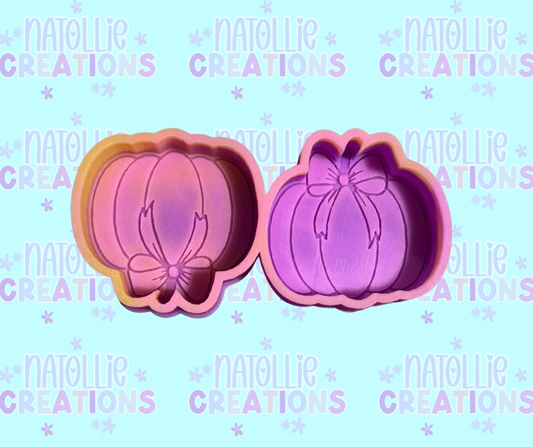 Pumpkin W/ Bow Clip Freshie Silicone Mold
