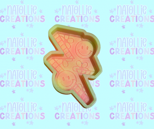 Retro Lightning Bolt Freshie Silicone Mold