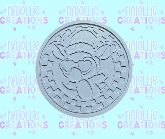 Checkered Reindeer Insert Freshie Silicone Mold