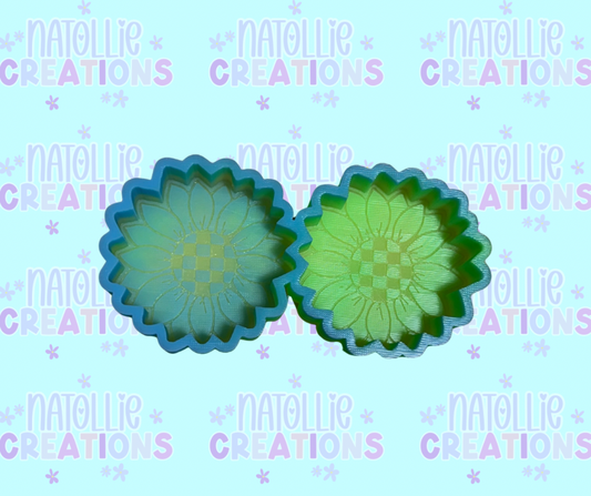 Checkered Sunflower Clip Freshie Silicone Mold