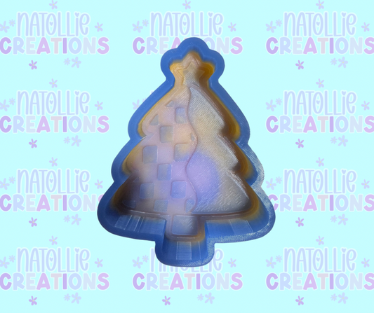 Half Checkered Christmas Freshie Silicone Mold