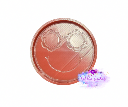 Smiley W/ Floral Glasses Freshie Silicone Mold