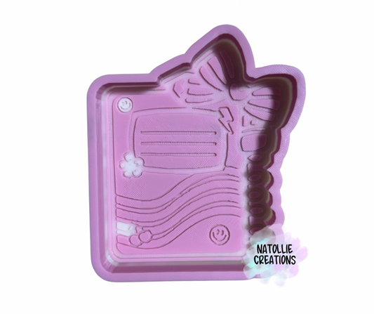 Retro Notebook W/ Bow Freshie Silicone Mold