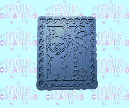 Summer Bear Stamp Insert Freshie Silicone Mold