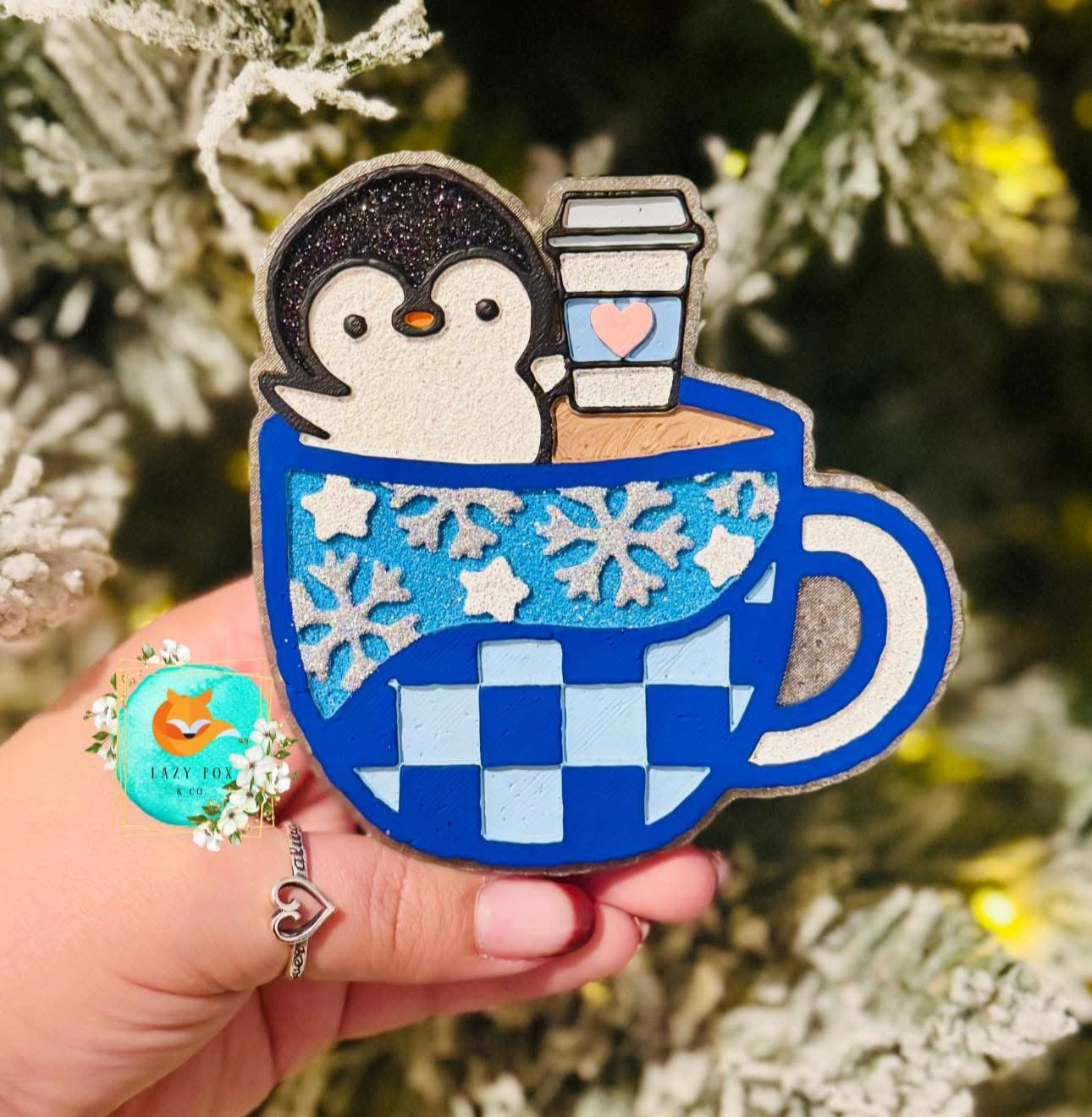 Penguin In Mug Freshie Silicone Mold