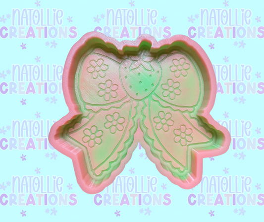Floral Strawberry Bow Freshie Silicone Mold