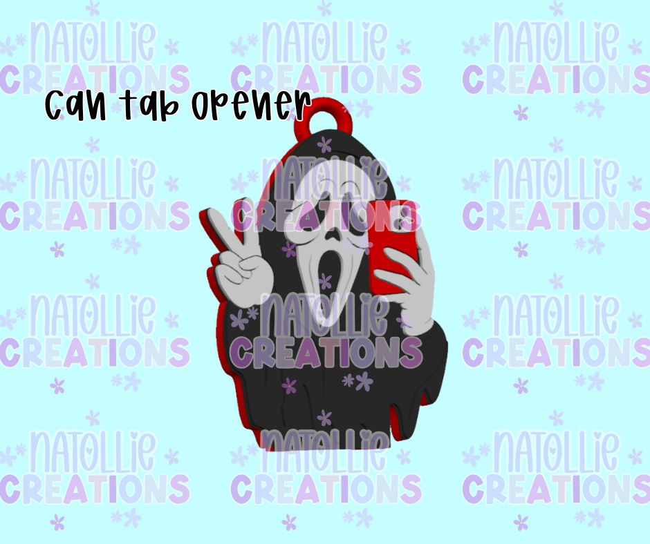 Peace Ghost Face Can Tab Opener Keychain