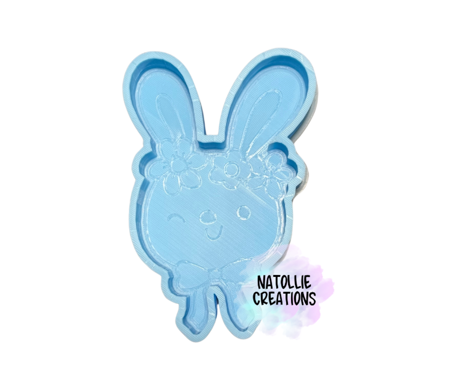 Bunny W/ Floral Headband Freshie Silicone Moldh