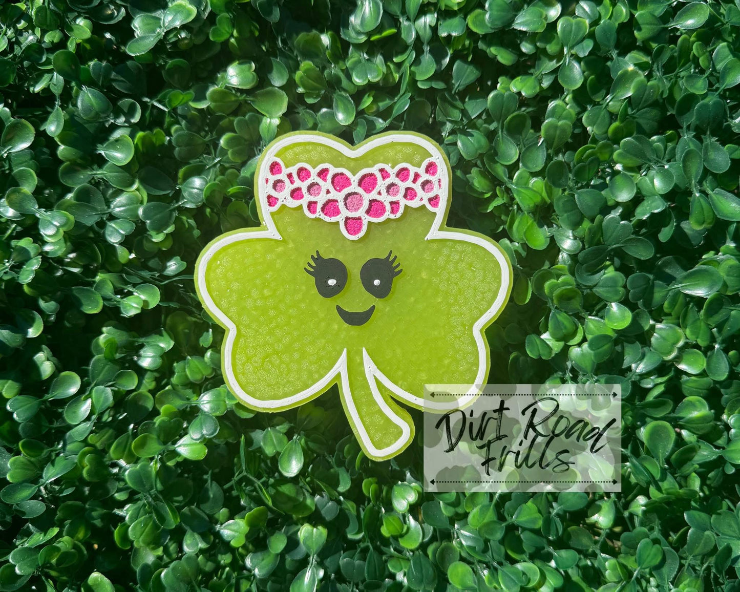 Clover W/ Floral Headband Freshie Silicone Moldb