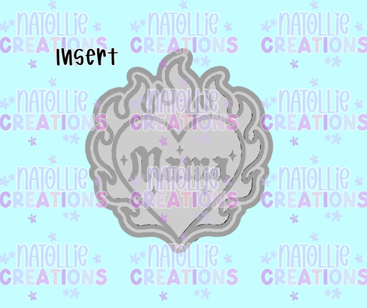 Mama Heart On Fire Insert Freshie Silicone Mold