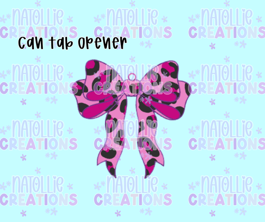 Leopard Print Bow Can Tab Opener Keychain