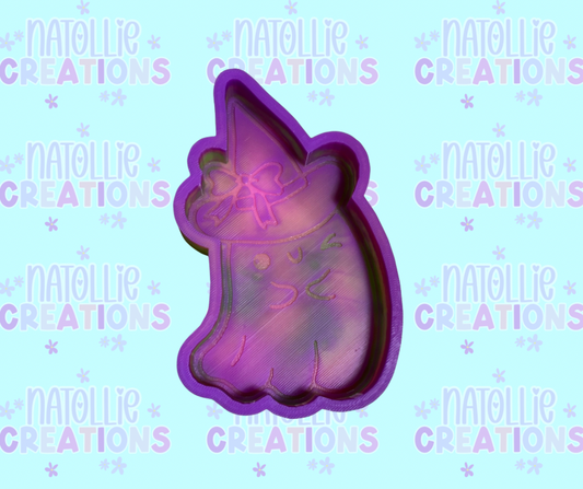 Ghost W Bow Witch Hat Freshie Silicone Mold