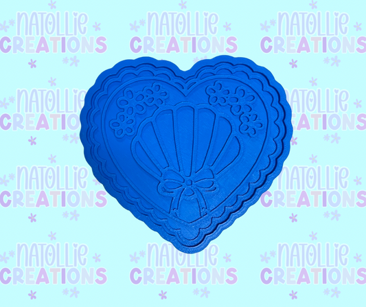 Seashell Scallop Heart Insert Freshie Silicone Mold