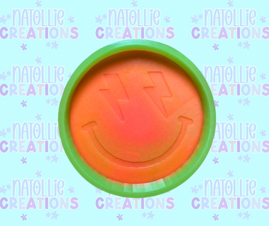 Lightning Bolt Smiley Face Freshie Silicone Mold