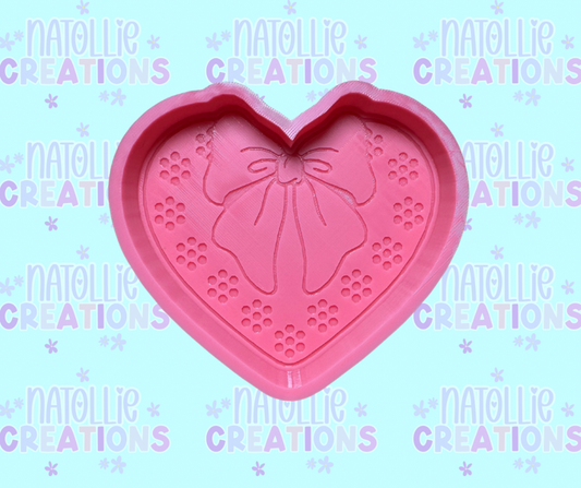 Corazon De Barro W/ Bow Freshie Silicone Mold